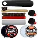 Black Brown Shoe Polish Kit Saddle Soap Mink Oil Boots Shoe Shine