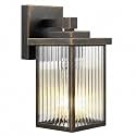 Black Brush Gold Porch Light, Waterproof Outdoor Wall Light