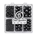 Black Cake Pearls Edible, 4.6oz, for Cupcakes, Cookies, Baking &amp; Decorating