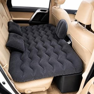 black car air mattress for back seat  inflatable travel bed set with pump 2 pillows amp interior cleaning brush portable sleeping pad for road trips camping suv amp truck