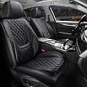 Black Car Seat Covers Front Seats,Leather Seat Covers for Cars