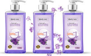 black  care hand wash liquid - 1 ltr  lavender and chamomile extract  germ protection hand wash bottle  dispenser 3 x 1 l