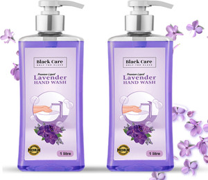 black  care hand wash liquid - 1 l lavender  chamomile extract germ protection hand wash bottle  dispenser 2 x 1 l