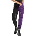 Black Cargo Pants Women Loose Chained Multi-Pocket Multi-Zip Punk Goth Pants