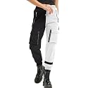 Black Cargo Pants Women Loose Chained Multi-Pocket Multi-Zip Punk Goth Pants