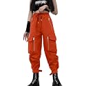 Black Cargo Pants Women Loose Chained Multi-Pocket Multi-Zip Punk Goth Pants