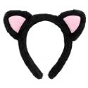 Cat Ears Headband Plush Fluffy Kitty Ear Hair Band for Women Girls, Cute Faux Fur Cat Ear Halloween Party Cosplay Costume Accessory Anime Dress Up One Size Fits Most