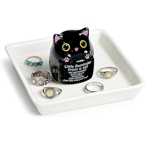 black cat jewellery stand 12cm 39you are purrfect39 themed jewellery holder with inspirational quote gift for cat lovers women girls birthday christmas desk organiser for necklaces amp rings