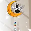 Black Cat Memorial Suncatcher, Angel Cat Ornament, Acrylic Suncatcher for Pet Loss Sympathy Gift, Cats Remembrance Gifts & Kitty Passing Away Gift, in Memory of Cats Window Decor