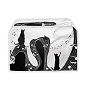 Black Cat Music Toaster Covers Dust Cover Decorative Lightweight Bakeware Protector Compatible with Most 2-Slice Toasters