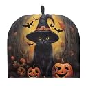 Black Cats Tea Cozy for Teapot Insulated Reusable Kettle Cover Breakfast Warmer Pumpkins Tea Pot Cozy for Keeping Warm All Saints' Eve Thick Teapot Dust Protector