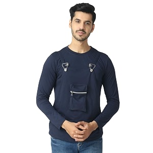 Black Collection Solid Men Dungaree Style Full