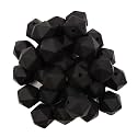 Black Color 20pcs 17mm Silicone Polygonal Beads 20pcs 14mm Silicone Geometric Icosahedron Beads for Mom Jewelry Handmade Lanyards Making Home Decor