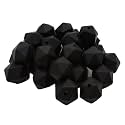 Black Color 50pcs 14mm Silicone Polygonal Beads Silicone Geometric Icosahedron Beads for Mom Jewelry Handmade Lanyards Making Home Decor