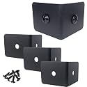 Black Corner Protectors for Wood Furniture, Decorative Corner Brackets, Baseboard Corner Protectors Heavy Duty Metal Corner Guard for Edge Guard Box Table Cabinet Trunk 4Pcs (Height:1.5")