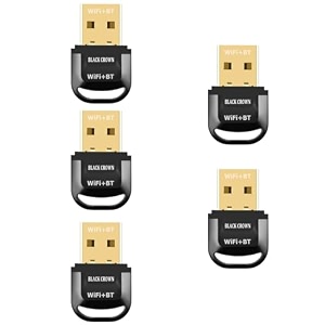 black crown 24 usb wifibluetooth 52 adapter plug amp play dongle for pc laptops keyboards mice headsets long range black pack of 5