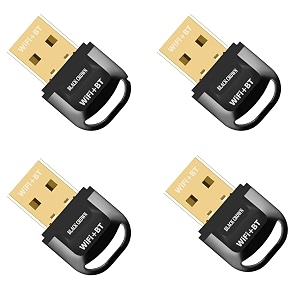 black crown 24 usb wifibluetooth 52 adapter plug amp play dongle for pc laptops keyboards mice headsets long range black pack of 4
