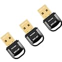 BLACK CROWN 2.4 USB WiFi+Bluetooth 5.2 Adapter. Plug &amp; Play Dongle for PC, Laptops, Keyboards, Mice, Headsets. Long Range. (Black). (Pack of 3)