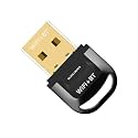 BLACK CROWN 2.4 USB WiFi+Bluetooth 5.2 Adapter. Plug &amp; Play Dongle for PC, Laptops, Keyboards, Mice, Headsets. Long Range. (Black). (Pack of 2)