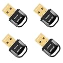 BLACK CROWN 2.4 USB WiFi+Bluetooth 5.2 Adapter. Plug & Play Dongle for PC, Laptops, Keyboards, Mice, Headsets. Long Range. (Black). (Pack of 4)