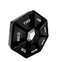 Black Daily Pill Case - 7 Day Travel Pill Organizer With 1 Time a Day Compartments