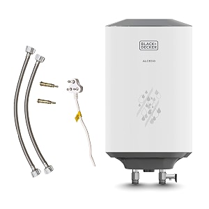 blackdecker alcedo geyser 25 ltr  storage water heater for home  single line welded  2kw  bee star rated  vitreous glass enamel heating coated tank i 7-yr tank 4-yr element 2-yr product warranty