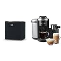 BLACK+DECKER BCRK17B Compact Refrigerator Energy Star Single Door Mini Fridge with Freezer, 1.7 Cubic Feet, Black &amp; Keurig K-Cafe Single Serve K-Cup Coffee, Latte and Cappuccino Maker, Dark Charcoal