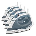 BLACK+DECKER Steam Iron for Clothes with Auto Shutoff &amp; TrueGlide Soleplate (Pack of 4)