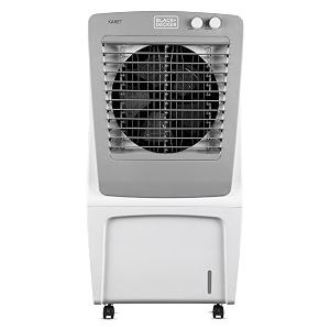 blackdecker kamet 105l air cooler for room cooling  antibacterial honey comb pads  ice chamber  collapsible louvers  rear wheel lock  39feet air throw distance  2-yr motor 1-yr product warranty