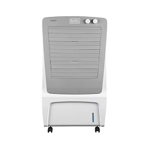 blackdecker kamet 65l air cooler for room cooling  antibacterial honey comb pads  ice chamber  collapsible louvers  rear wheel lock  38 feet air throw distance  2-yr motor 1-yr product warranty