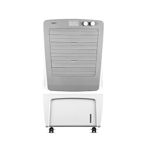 blackdecker kamet 85l air cooler for room cooling  antibacterial honey comb pads  ice chamber  collapsible louvers  rear wheel lock  38 feet air throw distance  2-yr motor 1-yr product warranty