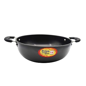 black diamond hard anodized aluminium kadhai - 1 l small 834 size black tks8