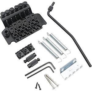 black electric guitar tremolo bridge double locking systyem for floyd rose guitar