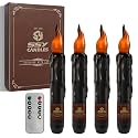 Flameless Short Taper Candles, Real Wax Hand Dipped LED Battery Operated with Remote
