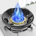 Black Gas Saver Burner Stand(Pack Of 2) Gas Chula Burner Gas Saver Stand Jali Ring Fire &amp; Windproof Energy Saving, Gas Chula Support Stand 4 Legs Supported For Indian Gas -Metal