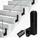 Black Glass Railing Clamp, Side Mount, 10 Pack, Heavy Duty Glass Spigot Post, 304 Stainless Steel Railing System for Stairs Balusters/Patio/Deck
