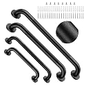 Black Grab Bars 4 Pack, Shower Rail Grab Bar 12" 16" 20" 24" Bundle