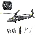Black Hawk K200 Brushless RC Helicopter, 2.4G 6CH Military RC Helicopter with Optical Flow, Inverted Flight &amp; 3-Speed Modes, 6-Axis Gyro Remote Control Aircraft Model for Adults - 2 Battery
