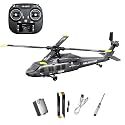 Black Hawk K200 Brushless RC Helicopter, 2.4G 6CH Military RC Helicopter with Optical Flow, Inverted Flight &amp; 3-Speed Modes, 6-Axis Gyro Remote Control Aircraft Model for Adults - 1 Battery