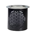 Black Iron Incense Warmer with Flower of Life Motif - Handmade, Strainer for Smoking with Tea Light, 8 cm Height - Aromatherapy Warmer for Mediation and Spiritual Atmosphere