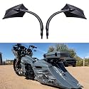 Black Irregular Shape Motorcycle Mirrors,Upgrade Rearview Motorcycle Mirrors With M8 10 Screws Compatible with Harley Yamaha Kawasaki And More