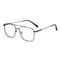 Black Jones Fashionable Metal Square Blue Light