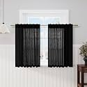 Black Kitchen Curtains 36 Inch Length Set