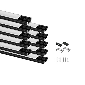 Black LED Aluminum ChannelLED Strip Light Diffuser