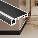Black Led Baseboard Trim Channel 1m Long, Home Commercial Linear Light Diffuser Skirting Board, Indirect Lighting Aluminum Profile with Dust Cover(H 8cm/3.15in,10 Pack)