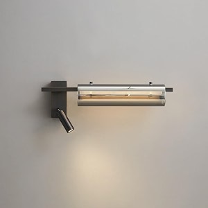 black led wall light with adjustable spotlight  3-color modern bedside wall lamp for bedroom guest room home office amp hotel interiors sleek metal amp acrylic decorative light
