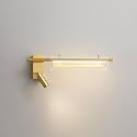 Black LED Wall Light with Adjustable Spotlight | 3-Color Modern Bedside Wall Lamp for Bedroom, Study Room &amp; Hotel Interiors, Metal + Acrylic Minimalist Home Lighting Fixture