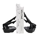 Black Legs Sculpture Bookends for Shelves, Modern Book Ends Decorative