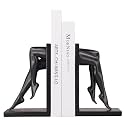 Black Legs Sculpture Bookends for Shelves, Modern Book Ends Decorative