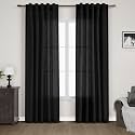 Black Linen Blend Drapes 84 Inch Length